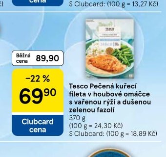 Tesco Pečená kuřecí fileta v houbové omáčce