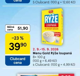 Menu Gold Rýže loupaná