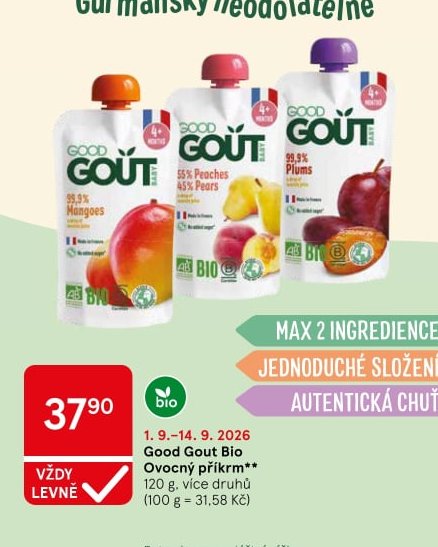 Good Gout Bio Ovocný příkrm