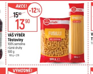 Váš Výběr Těstoviny