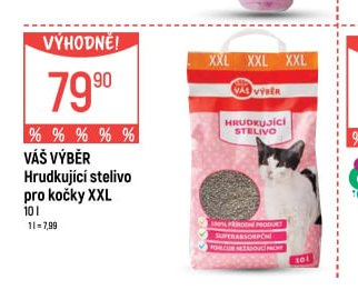 Váš Výběr Hrudkující stelivo pro kočky XXL