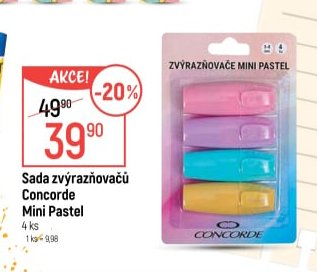 Sada zvýrazňovačů Concorde Mini Pastel