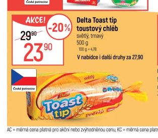 Delta Toast tip toustový chléb