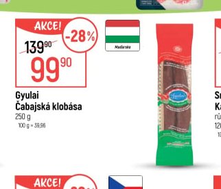 Gyulai Čabajská klobása