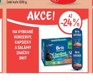 Konzervy, kapsičky a salámy značky Brit