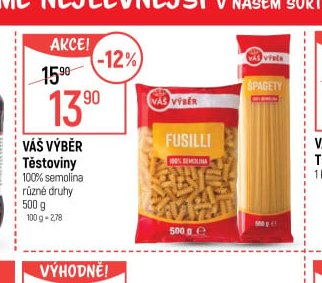 Váš Výběr Těstoviny