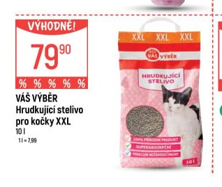 Váš Výběr Hrudkující stelivo pro kočky XXL