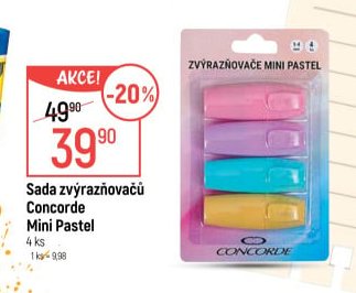 Sada zvýrazňovačů Concorde Mini Pastel