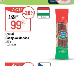 Gyulai Čabajská klobása 250g