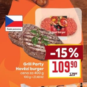 Grill Party Hovězí burger 400g
