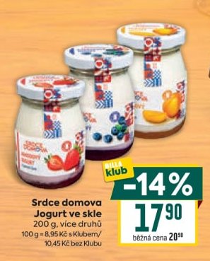 Srdce domova Jogurt ve skle