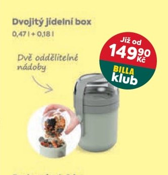 Dvojitý jídelní box 0,47 l + 0,18 l