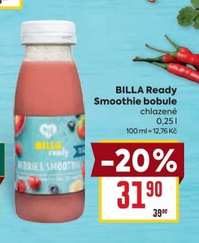BILLA Ready Smoothie bobule chlazené 0,25 l