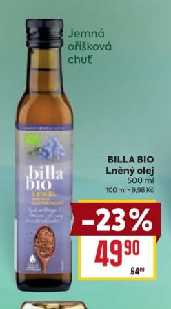 BILLA BIO Lněný olej 500 ml