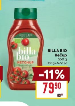 BILLA BIO Kečup 550 g