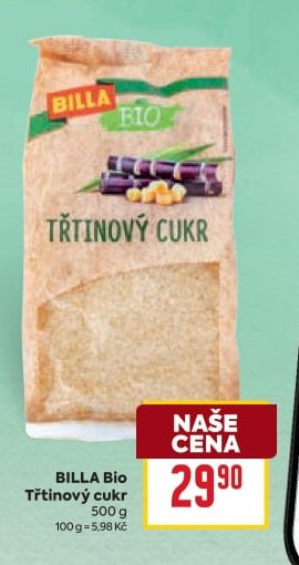 BILLA BIO Třtinový cukr 500 g
