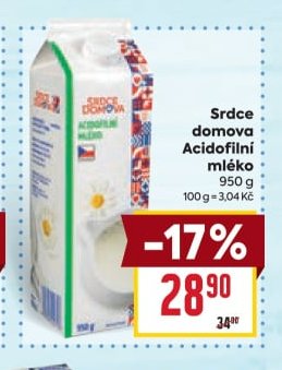 Srdce domova Acidofilní mléko