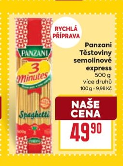 Panzani Těstoviny semolinové express