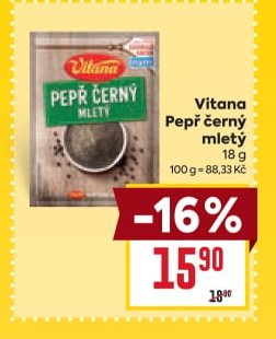 Vitana Pepř černý mletý
