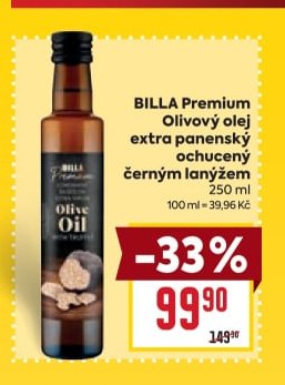 BILLA Premium Olivový olej extra panenský ochucený černým lanýžem