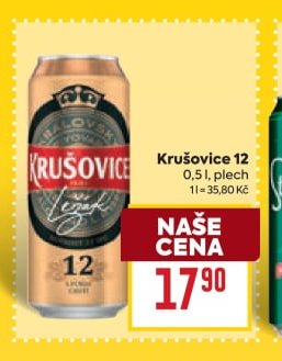 Krušovice 12 0,5 l, plech
