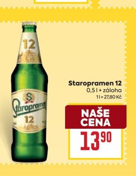 Staropramen 12 0,5 l + záloha