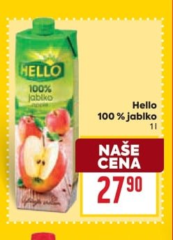 Hello 100% jablko 1l