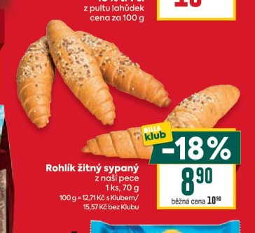 Rohlík žitný sypaný