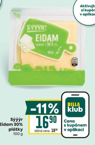 Sýýýr Eidam 30% plátky 100 g