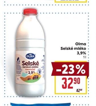 Olma Selské mléko 3,9% 1 l