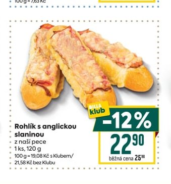 Rohlík s anglickou slaninou 120 g