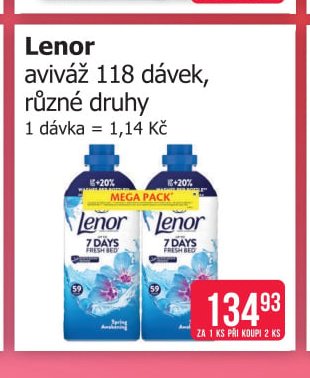 Lenor aviváž 118 dávek, různé druhy