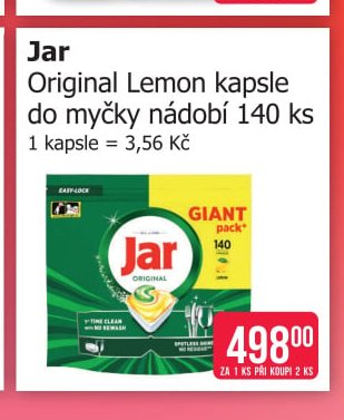 Jar Original Lemon kapsle do myčky nádobí 140 ks