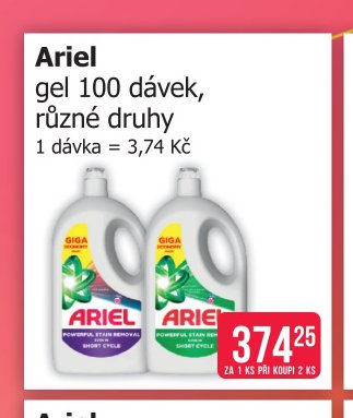 Ariel gel 100 dávek, různé druhy