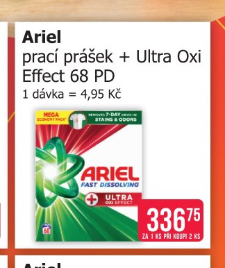 Ariel prací prášek + Ultra Oxi Effect 68 PD