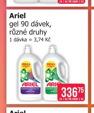 Ariel gel 90 dávek, různé druhy