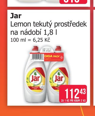 Jar Lemon tekutý prostředek na nádobí 1,8 l