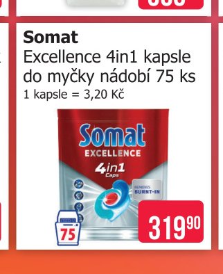 Somat Excellence 4in1 kapsle do myčky nádobí 75 ks