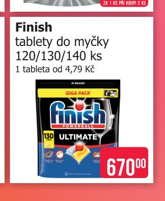 Finish tablety do myčky 120/130/140 ks