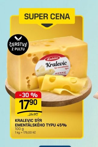 KRALEVIC SÝR EMENTÁLSKÉHO TYPU 45%