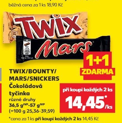 TWIX/BOUNTY/MARS/SNICKERS Čokoládová tyčinka