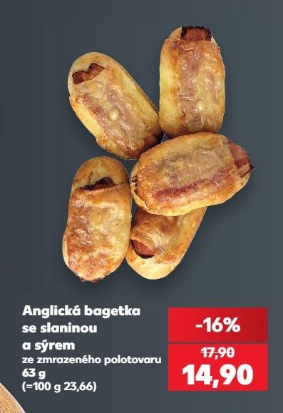 Anglická bagetka se slaninou a sýrem