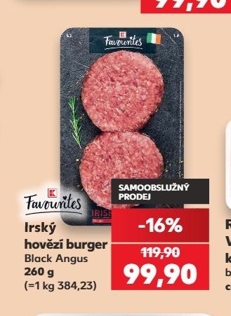 Favourites Irský hovězí burger Black Angus