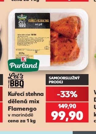 Purland Let's BBQ Kuřecí stehna dělená mix Flamengo