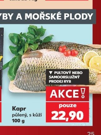 Kapr půlený, s kůží