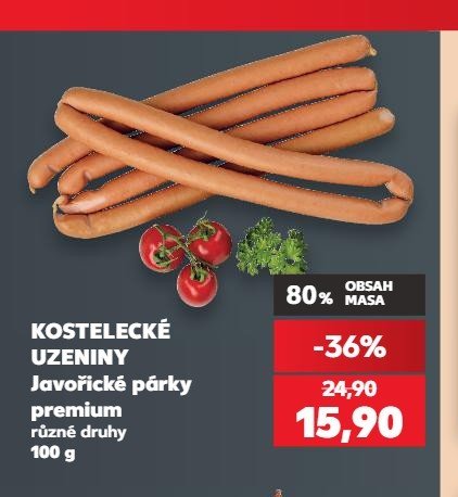 KOSTELECKÉ UZENINY Javořické párky premium