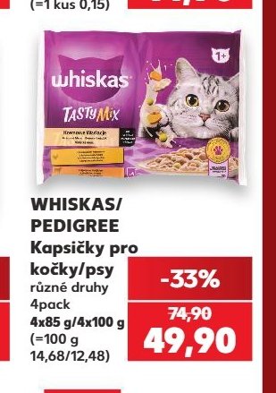 WHISKAS/PEDIGREE Kapsičky pro kočky/psy
