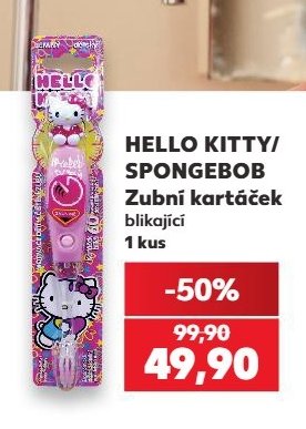 HELLO KITTY/SPONGEBOB Zubní kartáček blikající