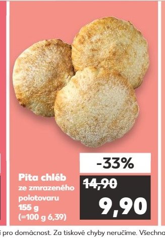 Pita chléb ze zmrazeného polotovaru 155 g