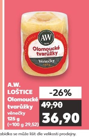 A.W. LOŠTICE Olomoucké tvarůžky věnečky 125 g
